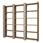 Βιβλιοθήκη City 3 καρυδί κρεμ 184 6x24 2x170cm ed2148 - Image 3