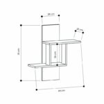 Ράφι τοίχου Mill άσπρη μελαμίνη 64x20x70cm ed2153 - Image 3