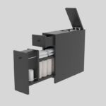 Ντουλάπι μπάνιου Calencia ανθρακί μελαμίνη 19x55x60cm ed215 - Image 3