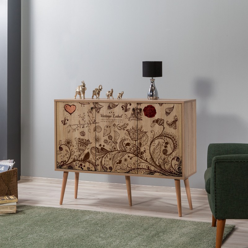 2161_0-800x800 Μπουφέ Mente 6 SONOMA OAK ΜΕΛΑΜΙΝΗ 120x36xH90cm ed2161 - Image 1