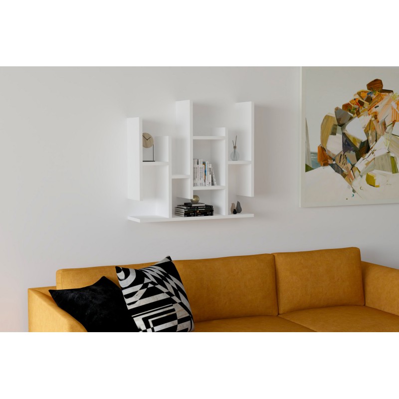 2164_0-800x800 Ράφι τοίχου Flower άσπρη μελαμίνη 70x19 6x68 8cm ed2164 - Image 1