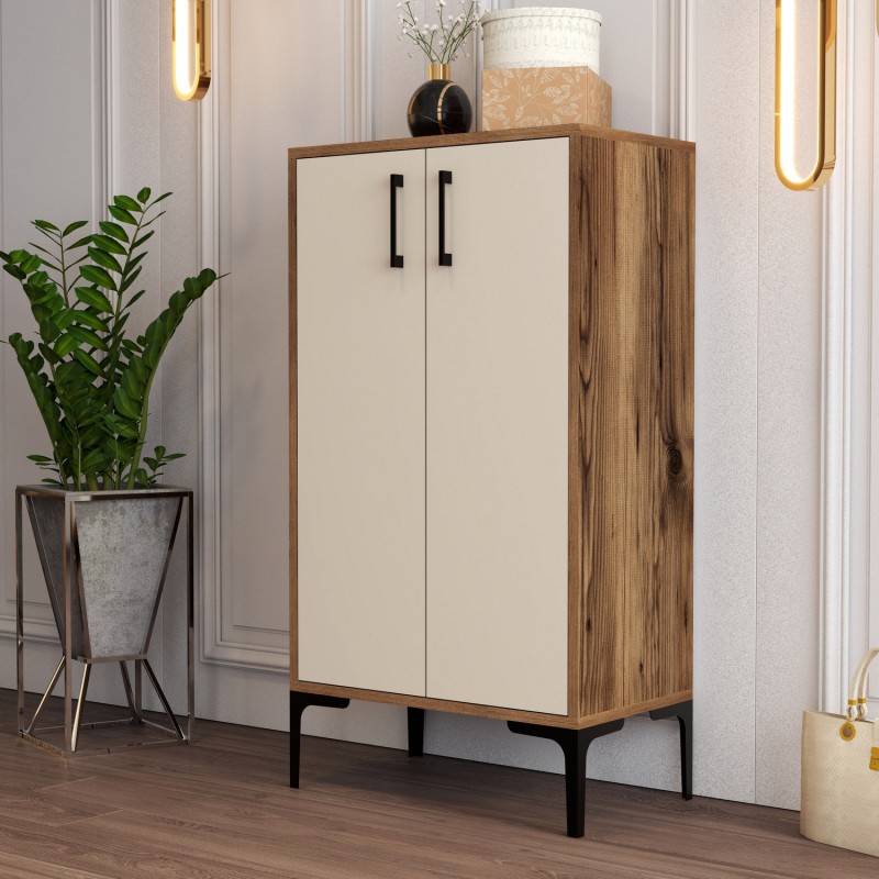 2170_0-800x800 Παπουτσοθήκη Melone καρυδί κρεμ χρώμα μελαμίνη 60x35x111cm ed2170 - Image 1