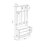 Έπιπλο εισόδου Chester μόκα ανθρακί 180x90x36cm ed2176 - Image 2
