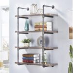 Ράφι Tubo μέταλλο ξύλο 60x70x14cm ed2178