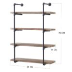 Ράφι Tubo μέταλλο ξύλο 60x70x14cm ed2178 - Image 2