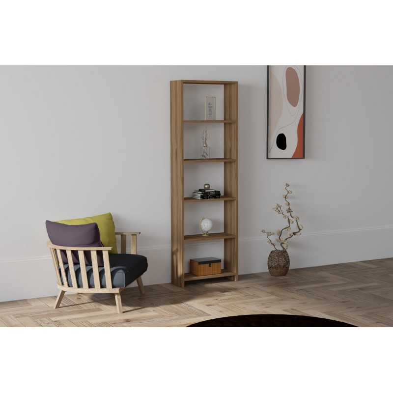 2183_0-800x800 Βιβλιοθήκη New καρυδί μελαμίνη 50x19 6x160εκ ed2183 - Image 1