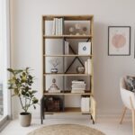 Βιβλιοθήκη Cor ανθρακί μελαμίνη μεταλλικά πόδια 79 6x25 5x160εκ ed2187 - Image 5