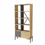 Βιβλιοθήκη Cor ανθρακί μελαμίνη μεταλλικά πόδια 79 6x25 5x160εκ ed2187 - Image 3