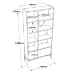 Βιβλιοθήκη Cor ανθρακί μελαμίνη μεταλλικά πόδια 79 6x25 5x160εκ ed2187 - Image 2