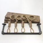 Ραφιέρα Gar καρυδί μαύρο ξύλο μεταλλικό πλαίσιο 60x13x120εκ ed2189 - Image 4