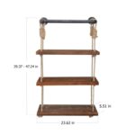 Ραφιέρα Gar καρυδί μαύρο ξύλο μεταλλικό πλαίσιο 60x13x120εκ ed2189 - Image 2