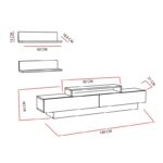 Έπιπλο τηλεόρασης Lucca άσπρη μελαμίνη 180x31x40cm ed2193 - Image 2