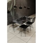 Σετ τραπεζαρία Nice 5τεμ μαύρο χρώμα μελαμίνη 120x60x75cm ed2196