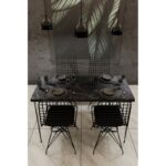 Σετ τραπεζαρία Nice 5τεμ μαύρο χρώμα μελαμίνη 120x60x75cm ed2196 - Image 5