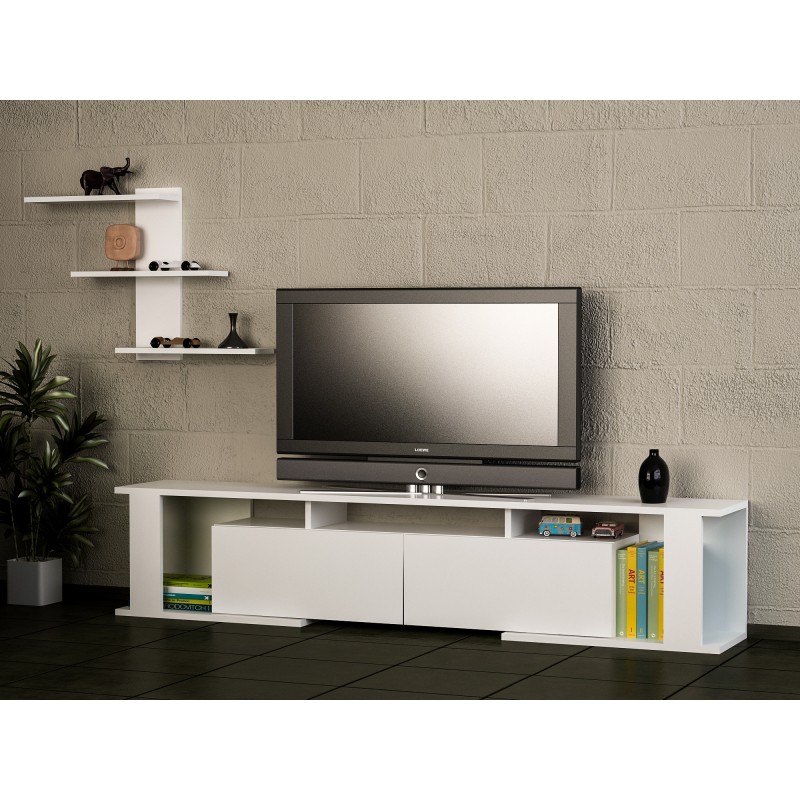 2202_0-800x800 Έπιπλο τηλεόρασης Asos λευκό 180x29 6x36 8cm ed2202 - Image 1