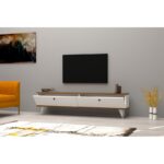 Έπιπλο τηλεόρασης Parisi λευκό 160x25x35cm μελαμίνη ed2205 - Image 5