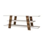 Έπιπλο τηλεόρασης Flower καρυδί λευκό 120x33 6x42cm ed2206 - Image 3