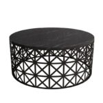 Τραπέζι σαλονιού Ferfor μαύρο μάρμαρο μελαμίνη μεταλλικά πόδια 90x38x90εκ  ed2209 - Image 3