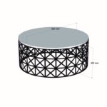 Τραπέζι σαλονιού Ferfor μαύρο μάρμαρο μελαμίνη μεταλλικά πόδια 90x38x90εκ  ed2209 - Image 2