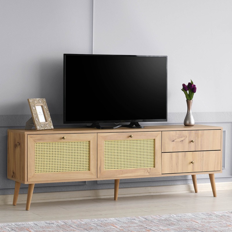 2220_0-800x800 Έπιπλο TV Frosinone oak μαύρο χρώμα μελαμίνη 180x40x60cm ed2220 - Image 1