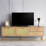 Έπιπλο TV Frosinone oak μαύρο χρώμα μελαμίνη 180x40x60cm ed2220 - Image 5