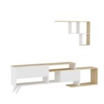 Έπιπλο τηλεόρασης Evento λευκό Sapphire Oak 135x51 5x31 6cm ed2229 - Image 4