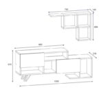 Έπιπλο τηλεόρασης Evento λευκό Sapphire Oak 135x51 5x31 6cm ed2229 - Image 2