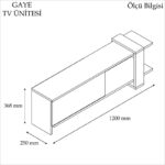 Έπιπλο tv Palmi καρυδί λευκό χρώμα μελαμίνη 120x25x36 8cm ed222 - Image 2