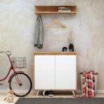 Έπιπλο εισόδου Obsoyo δρυς άσπρο μελαμίνη 80x35x100εκ ed2233