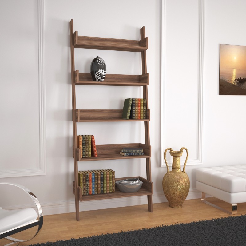 2248_0-800x800 Βιβλιοθήκη ραφιέρα Only καρυδί χρώμα μελαμίνη 80x32x195cm ed2248 - Image 1