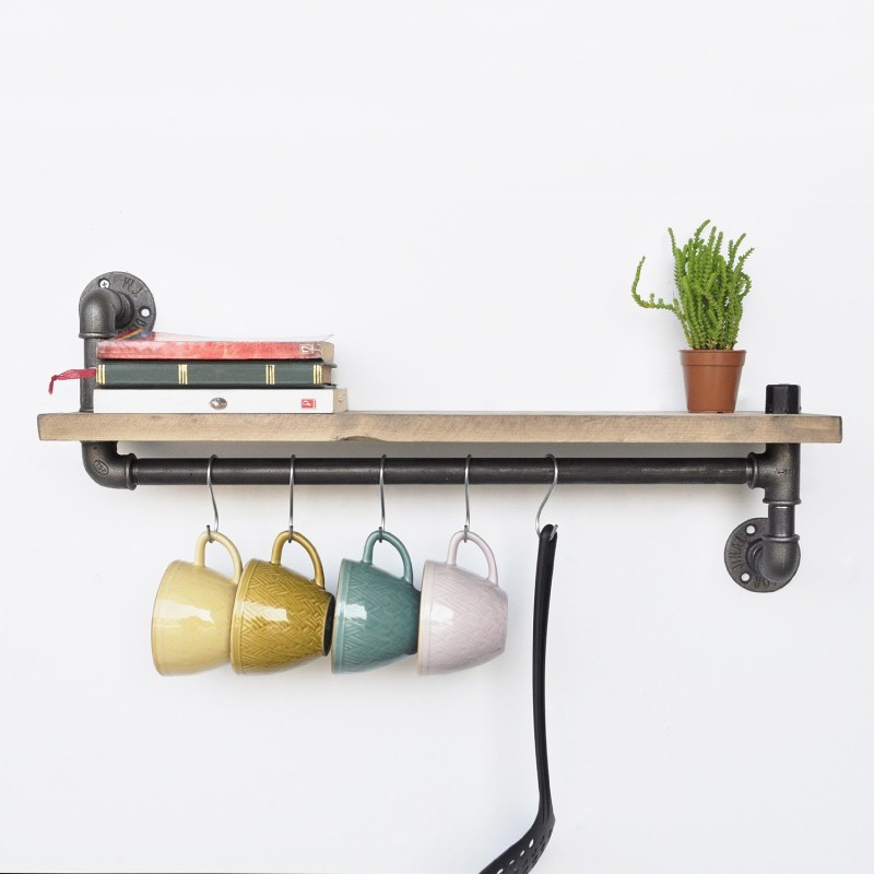 2256_0-800x800 Ράφι Tubo μέταλλο ξύλο 60x35x14cm ed2256 - Image 1