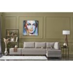 Γωνιακός καναπές κρεβάτι Fly Right κρεμ 210x280x70cm ed226