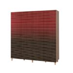 Ντουλάπα ρούχων Trio 180x52x192cm μελαμίνη oak κόκκινη ed2273 - Image 5