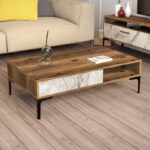 Σετ επίπλων σαλονιού Istanbul καρυδί άσπρη μελαμίνη 180x35x47cm μεταλλικά πόδια ed2282 - Image 4