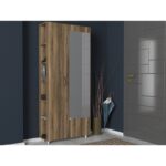 Έπιπλο εισόδου Meyra καρυδί μελαμίνη πλαστικά πόδια 80x28 6x185εκ ed2283