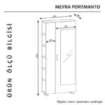 Έπιπλο εισόδου Meyra καρυδί μελαμίνη πλαστικά πόδια 80x28 6x185εκ ed2283 - Image 2