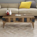 Τραπεζάκι σαλονιού Pavia καρυδί ανθρακί χρώμα μελαμίνη 105x60x37 6cm ed2287 - Image 5