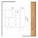 Ντουλάπι Fallow δρυς άσπρο μελαμίνη 70x40x88 6εκ ed2291 - Image 2