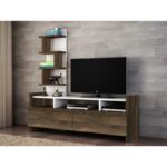 Έπιπλο TV Mesina χρώμα καρυδί λευκό 123 6x33x120cm ed2292