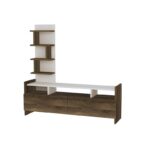 Έπιπλο TV Mesina χρώμα καρυδί λευκό 123 6x33x120cm ed2292 - Image 3