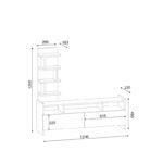 Έπιπλο TV Mesina χρώμα καρυδί λευκό 123 6x33x120cm ed2292 - Image 2