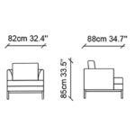 Πολυθρόνα Pearl κρεμ χρώμα 82x88x85cm ed2296 - Image 2