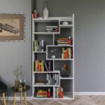 Βιβλιοθήκη Kuttap άσπρο μελαμίνη 90x22x182εκ ed230