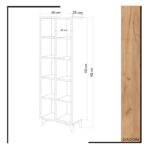 Βιβλιοθήκη Enzamu άσπρο μελαμίνη 50x25x162εκ ed2311 - Image 2