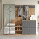 Έπιπλο εισόδου Zik atlantic pine ανθρακί μελαμίνη 187 2x37 5x180εκ ed232