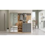 Έπιπλο εισόδου Zik atlantic pine ανθρακί μελαμίνη 187 2x37 5x180εκ ed232 - Image 5