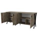 Κονσόλα Favore καρυδί μαύρο χρώμα 180x44 8x76 8cm ed2330 - Image 4