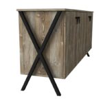 Κονσόλα Favore καρυδί μαύρο χρώμα 180x44 8x76 8cm ed2330 - Image 3