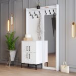 Έπιπλο εισόδου Berlin άσπρο μελαμίνη μεταλλικά πόδια 120x35x200εκ ed2332 - Image 5