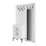 Έπιπλο εισόδου Berlin άσπρο μελαμίνη μεταλλικά πόδια 120x35x200εκ ed2332 - Image 3